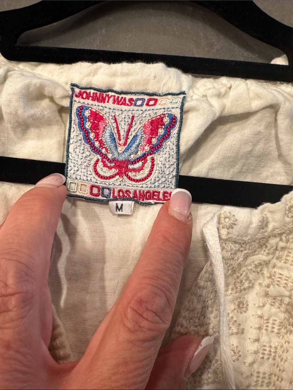 Johnny Was EUC Cream Embroidered Peasant Tunic - Picture 3 of 5